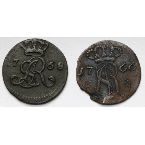Poniatowski, Szelągi Gdańsk 1766 i Warszawa 1768 - zestaw (2szt)