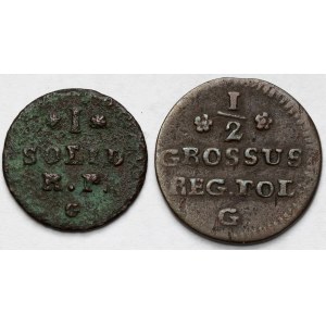Poniatowski, Szeląg i półgrosz 1768 - zestaw (2szt)