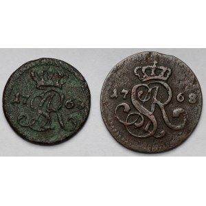 Poniatowski, Szeląg i półgrosz 1768 - zestaw (2szt)
