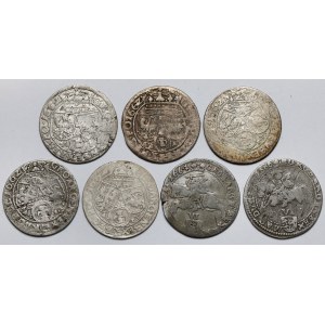 Jan II Kazimierz, Szóstaki Lwów i Wilno 1662-1666 - zestaw (7szt)