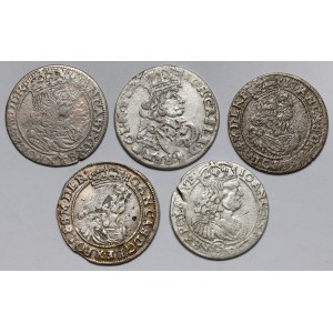 Jan II Kazimierz, Szóstaki 1661-1667 - zestaw (5szt)
