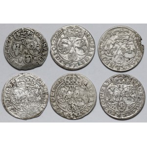 Jan II Kazimierz, Szóstaki 1662-1667 - zestaw (6szt)