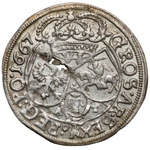 Jan II Kazimierz, Szóstak Kraków 1667 AT