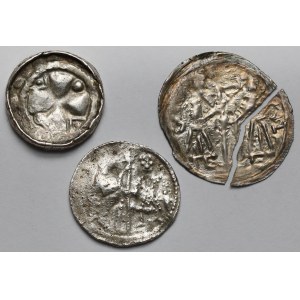 Bolesław III Krzywousty, Bolesław I Wysoki, Denary - zestaw (3szt)