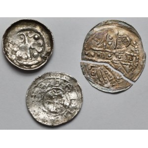 Bolesław III Krzywousty, Bolesław I Wysoki, Denary - zestaw (3szt)