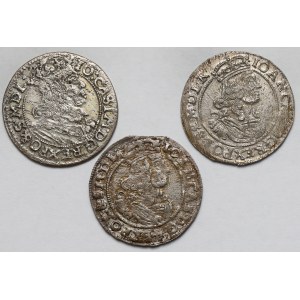 Jan II Kazimierz, Szóstaki 1664-1666 - zestaw (3szt)