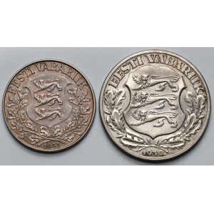 Estonia, 1-2 krooni 1930-1933 - zestaw (2szt)