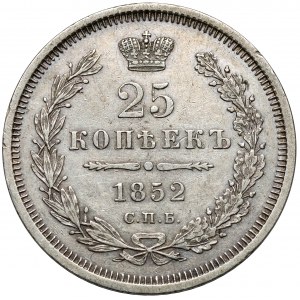 Rosja, Mikołaj I, 25 kopiejek 1852, Petersburg