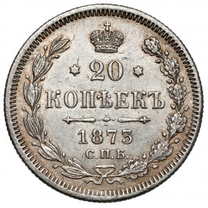 Rosja, Aleksander II, 20 kopiejek 1873, Petersburg