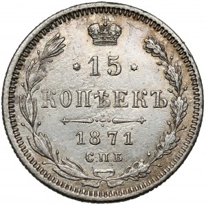 Rosja, Aleksander II 15 kopiejek 1871, Petersburg