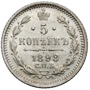 Rosja, Mikołaj II, 5 kopiejek 1898, Petersburg