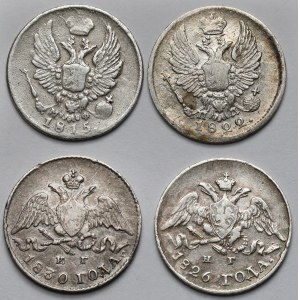 Rosja, Aleksander I i Mikołaj I, 5 kopiejek 1815-1830 - zestaw (4szt)