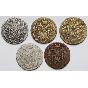 10 groszy polskich - głównie falsyfikaty z epoki - zestaw (5szt)
