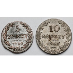 5 i 10 groszy 1840 MW - zestaw (2szt)