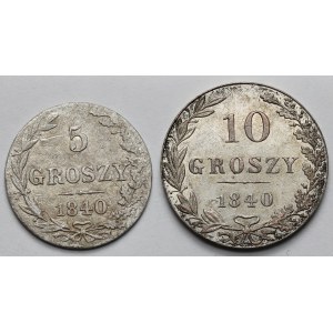 5 i 10 groszy 1840 MW - zestaw (2szt)
