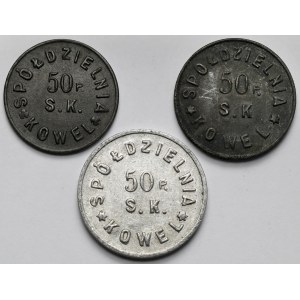 Kowel, 50. Pułk Strzelców Kresowych - 20-50 groszy i 1 złoty - zestaw (3szt)
