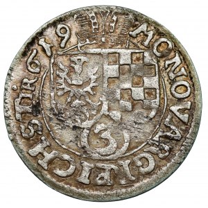 Śląsk, Jan Chrystian i Jerzy Rudolf, 3 krajcary 1619, Złoty Stok