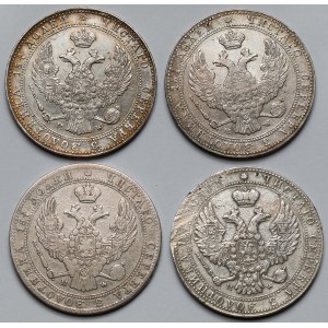 3/4 rubla = 5 złotych 1838-1841 - zestaw (4szt)