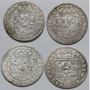 Jan II Kazimierz, Tymf 1663-1666 - zestaw (4szt)