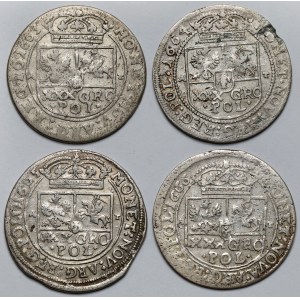 Jan II Kazimierz, Tymf 1663-1666 - zestaw (4szt)