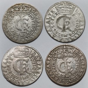 Jan II Kazimierz, Tymf 1663-1665 - w tym lwowsko-krakowski - zestaw (4szt)