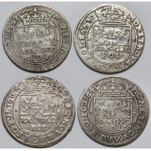 Jan II Kazimierz, Tymf 1663-1664 - zestaw (4szt)