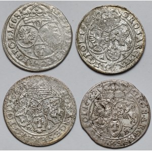 Jan II Kazimierz, Szóstaki 1663-1667 - zestaw (4szt)