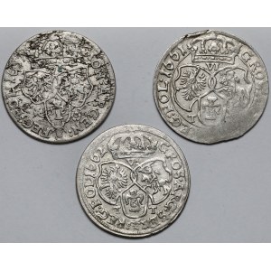 Jan II Kazimierz, Szóstaki 1657-1662 - zestaw (3szt)