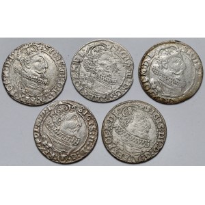 Zygmunt III Waza, Szóstak Kraków 1623-1627 - zestaw (5szt)