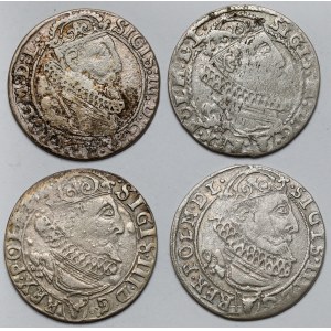 Zygmunt III Waza, Szóstak Kraków 1624-1627 - zestaw (4szt)