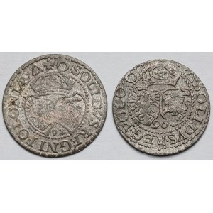 Zygmunt III Waza, Szeląg Malbork 1592 i 1596 - zestaw (2szt)