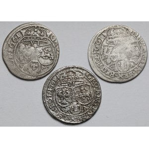 Jan II Kazimierz, Szóstak Lwów 1661 GBA - zestaw (3szt)