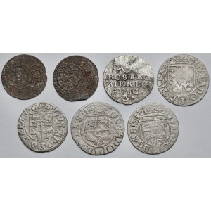 Gustaw II Adolf i Krystyna Waza, Szelągi, Półtoraki i Trojak - zestaw (7szt)