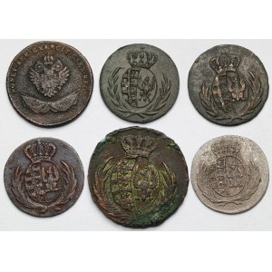 Księstwo Warszawskie i Galicja i Lodomeria, 1-5 groszy 1794-1814 - zestaw (6szt)