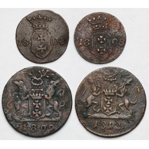 Wolne Miasto Gdańsk, Grosze i Szelągi 1808-1812 - zestaw (4szt)
