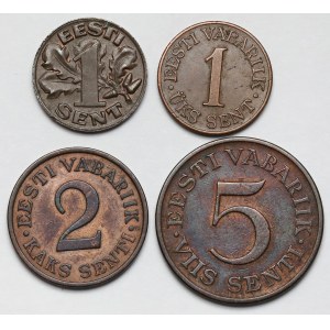 Estonia, 1-5 senti 1929-1939 - zestaw (4szt)