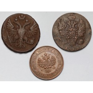 Rosja, Denga 1749 i Kopiejka 1812-1915 - zestaw (3szt)