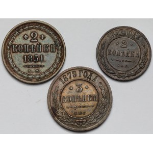 Rosja, 2-3 kopiejki 1851-1897 - zestaw (3szt)