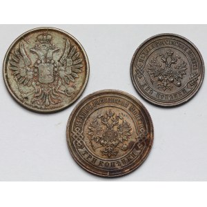 Rosja, 2-3 kopiejki 1851-1897 - zestaw (3szt)