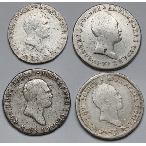 1-2 złote polskie 1816-1821 - zestaw (4szt)