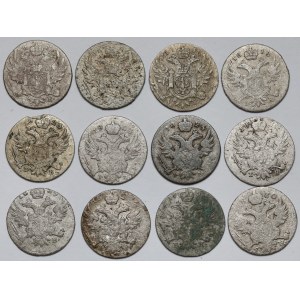 5 groszy polskich 1816-1830 - zestaw (12szt)