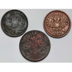 2-3 kopiejki 1856-1861 BM, Warszawa - zestaw (3szt)