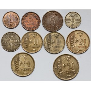 Litwa, 1-50 centu 1925-1936 - zestaw (10szt)