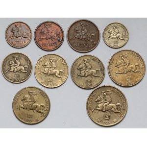 Litwa, 1-50 centu 1925-1936 - zestaw (10szt)