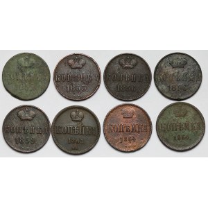 Kopiejka 1852-1864 BM, Warszawa - zestaw (8szt)