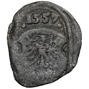 Gdańsk, żeton miejski 1557 - tarcza z orłem z mieczem