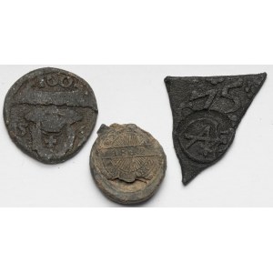 Gdańsk, żetony 1556-1575 i rosyjska plomba 1842 - zestaw (3szt)