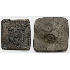 Gdańsk, żeton miejski 1664 i bez daty - zestaw (2szt)