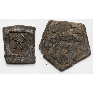 Gdańsk, żeton kupiecki i miejski (XVI w.) - zestaw (2szt)