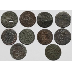 August III Sas, Szelągi Gdańsk, Toruń i Elbląg 1757-1763 - zestaw (10szt)